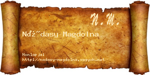 Nádasy Magdolna névjegykártya